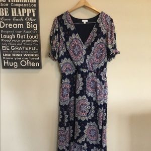 Boho mandala print maxi dress